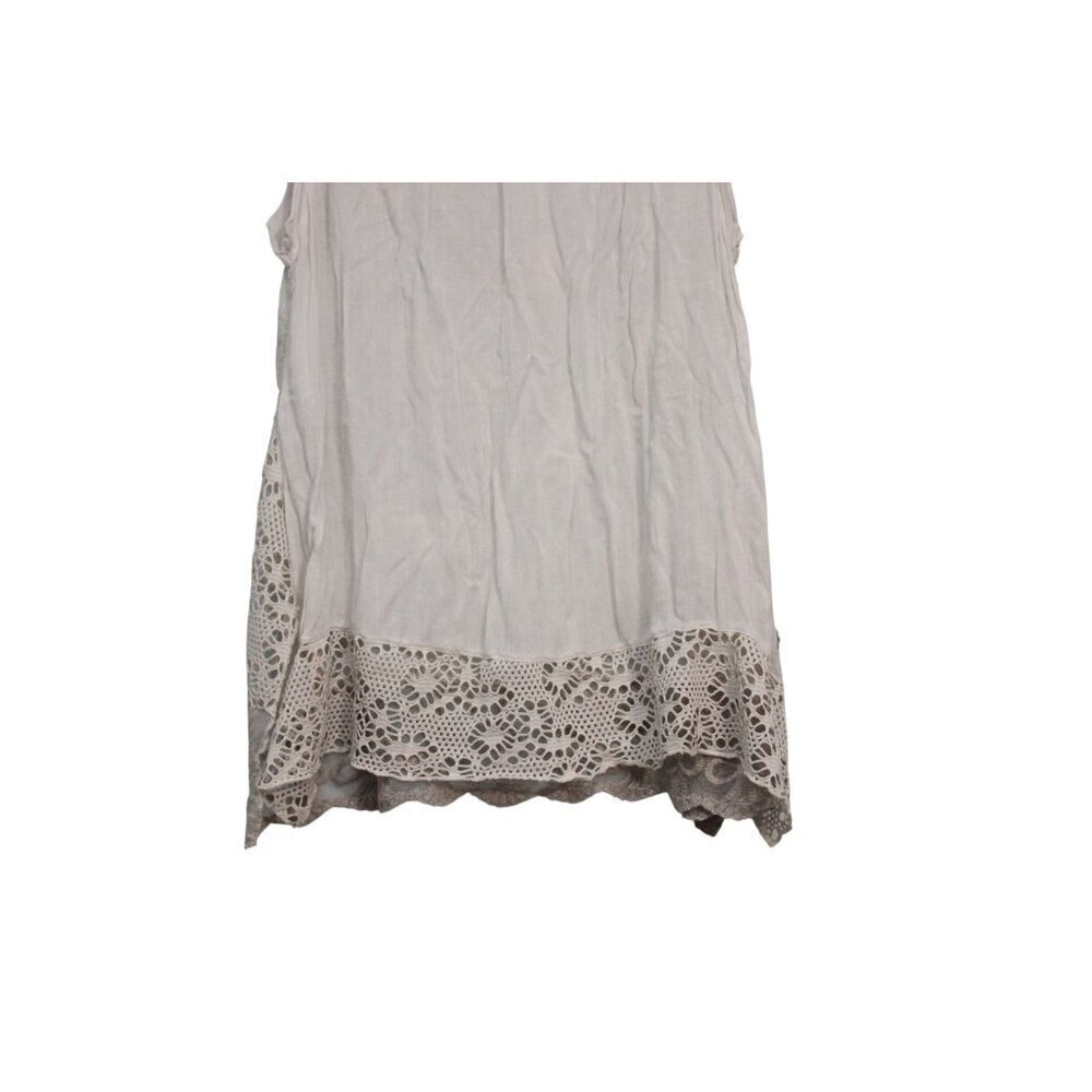 Ali Miles Tunic Blouse Size Small Ivory Floral Sheer Lace Beach Boho Lagenlook - Picture 10 of 10